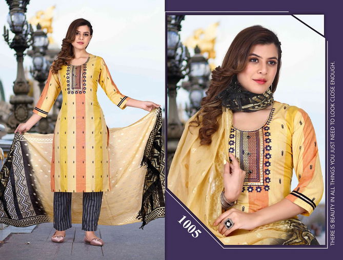 Riya Savriya 1 Fancy Cotton Ethnic Wear Kurti Pant With Dupatta Readymade Collection